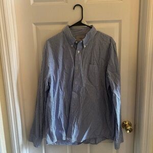 Jack Spade white & blue striped button down mens collared shirt size XL